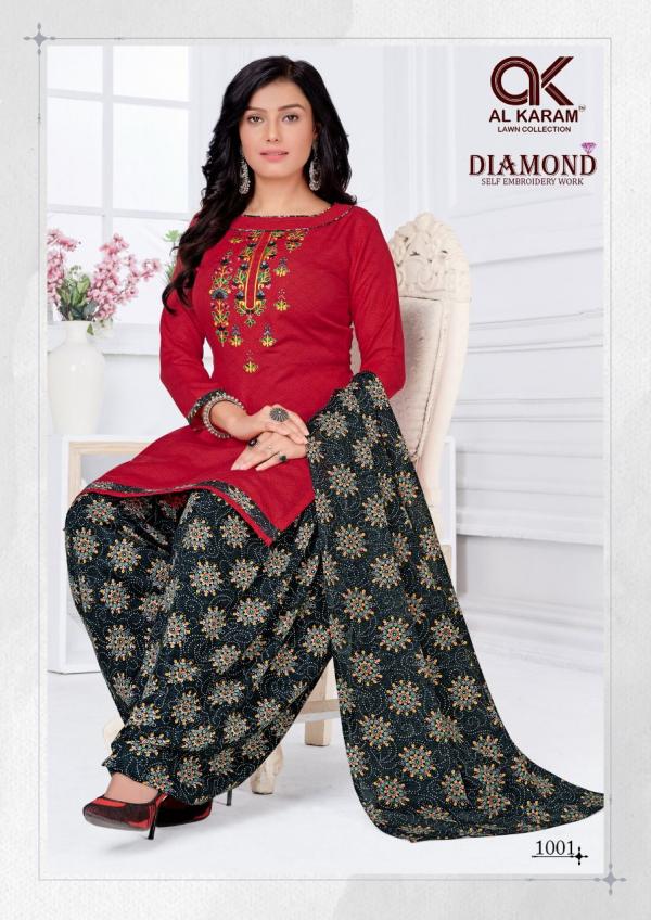 Al Karam Diamond Vol-1 Cotton Designer Pakistani Dress Material